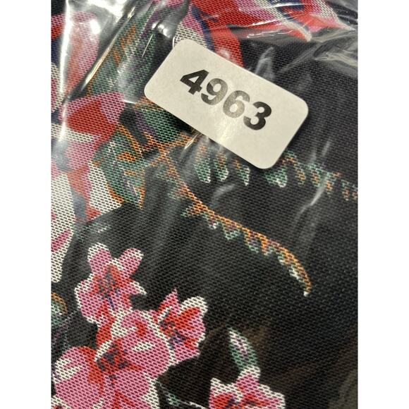 Harlow & Rose Mesh Sheath Midi Dress Small Black Floral Sheer Long Sleeve 90s - Picture 11 of 11